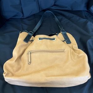 Liz Claiborne purse with 3 compartments, one being a zippered area in the middle